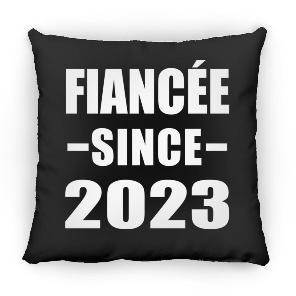 Fiancee Since 2023 - Throw Pillow Black