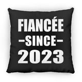 Fiancee Since 2023 - Throw Pillow Black