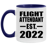 Flight Attendant Established Est. 2022 - 11oz Accent Mug Purple