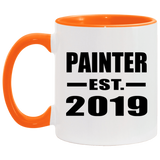 Painter Established EST. 2019 - 11oz Accent Mug Orange