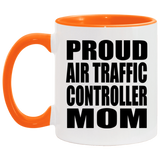 Proud Air Traffic Controller Mom - 11oz Accent Mug Orange