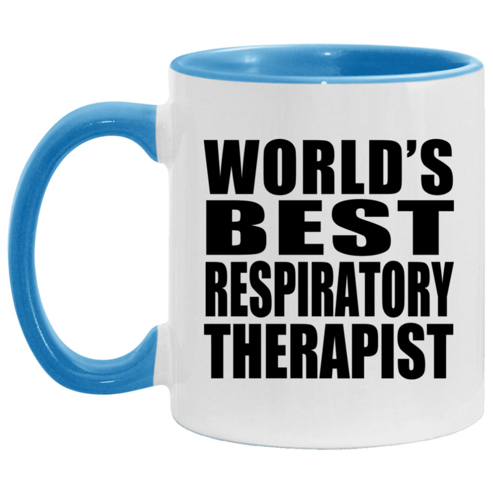 World's Best Respiratory Therapist - 11oz Accent Mug Blue