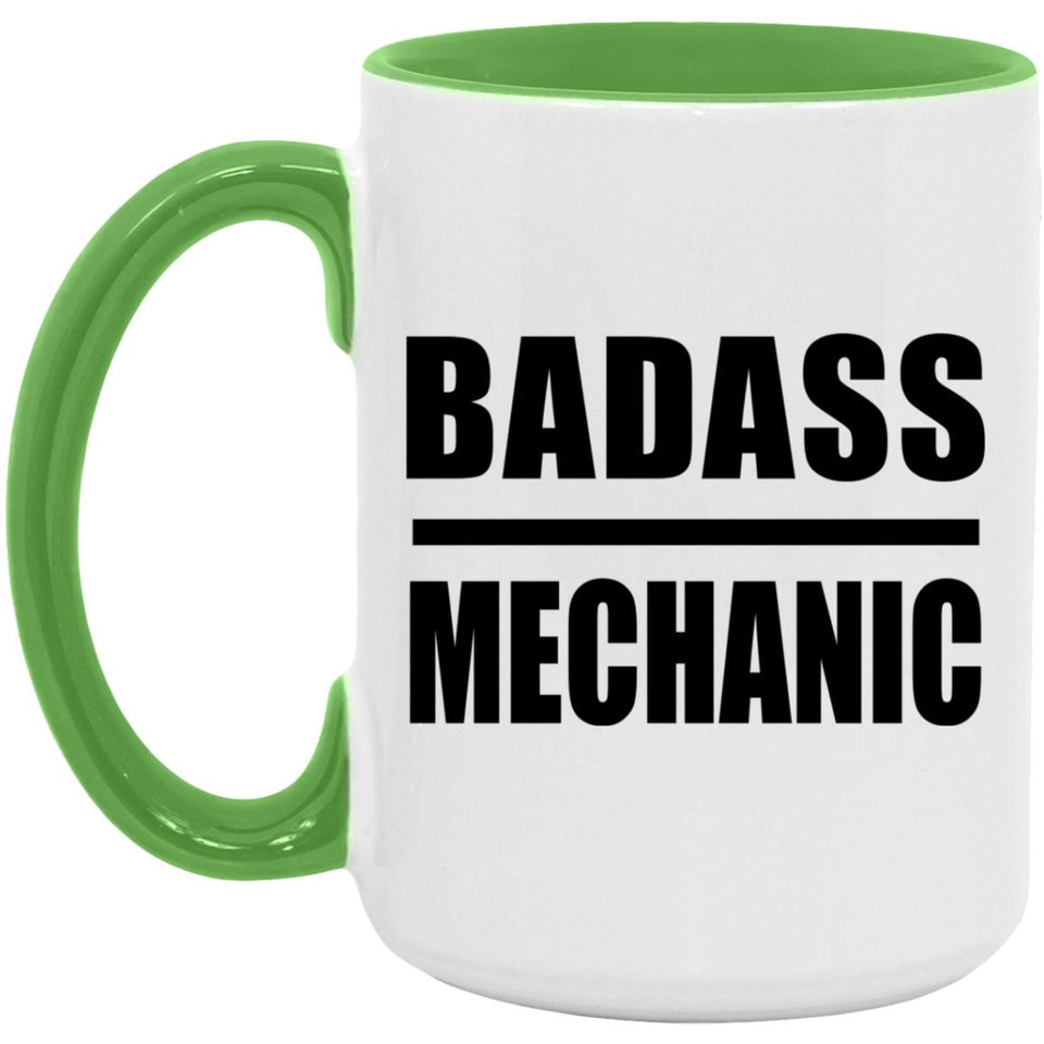 Badass Mechanic - 15oz Accent Mug Green