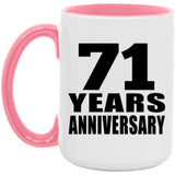 71st Anniversary 71 Years Anniversary - 15oz Accent Mug Pink