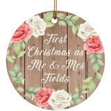 First Christmas As Mr & Mrs Fields - Circle Ornament B