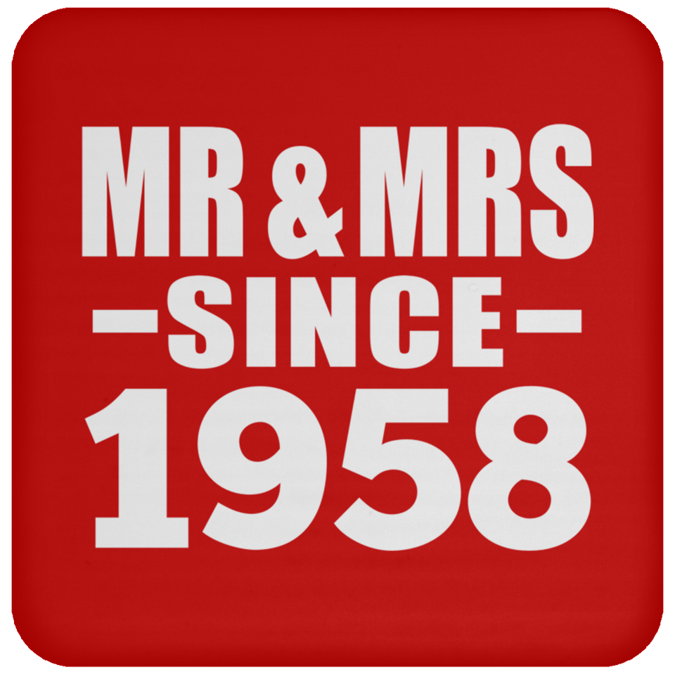 66th Anniversary Mr & Mrs Since 1958 - Drink Coaster