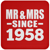 66th Anniversary Mr & Mrs Since 1958 - Drink Coaster