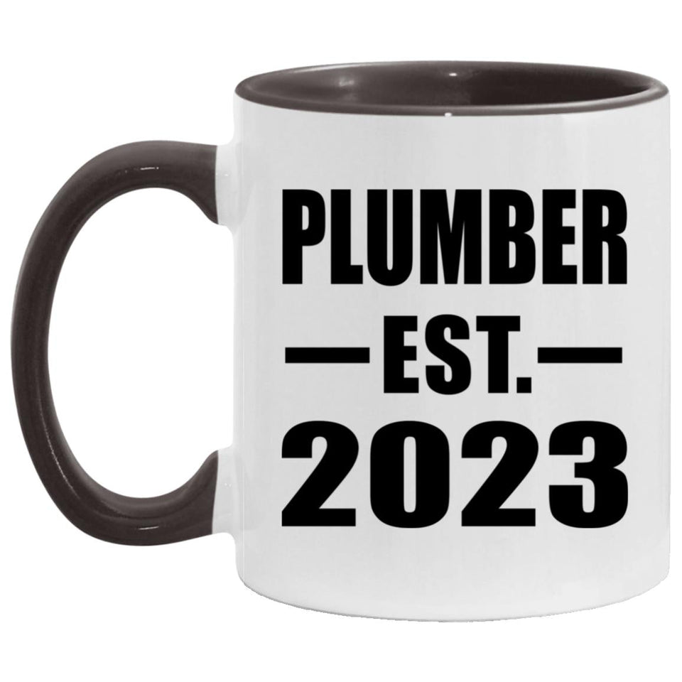 Plumber Established EST. 2023 - 11oz Accent Mug Black