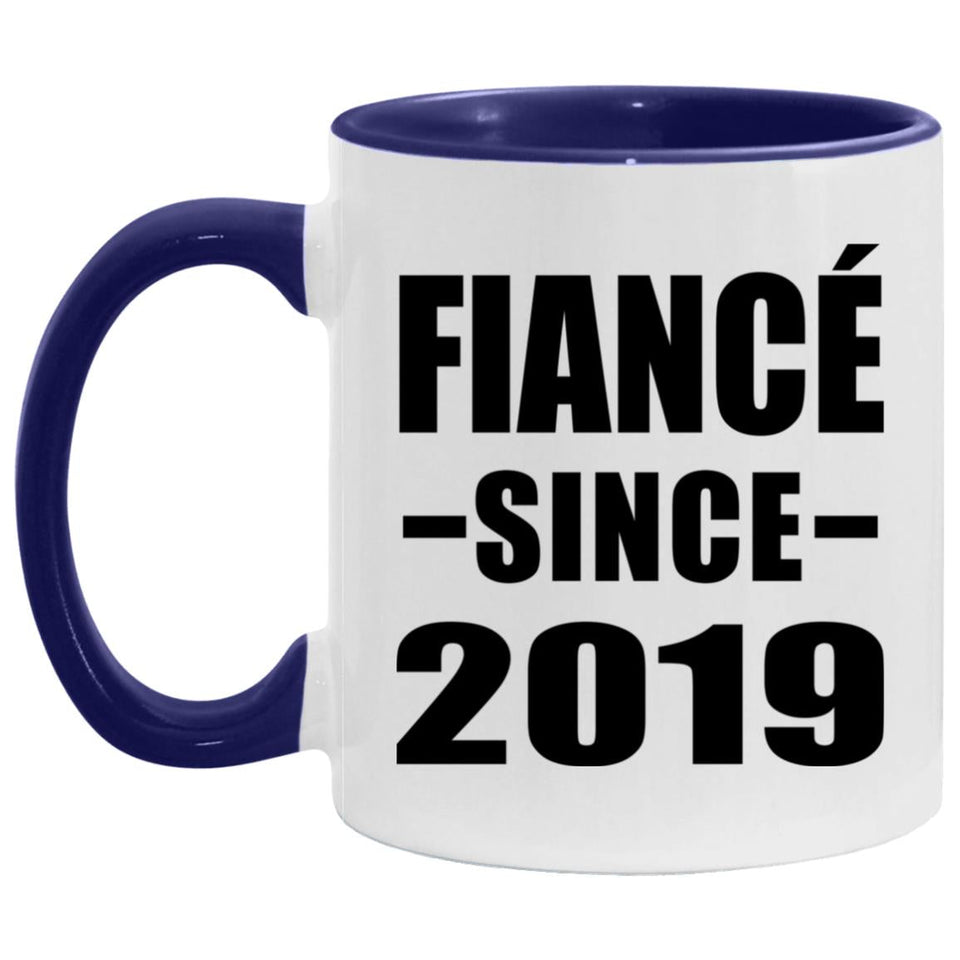 Fiance Since 2019 - 11oz Accent Mug Purple