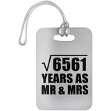 81st Anniversary Square Root of 6561 Years As Mr & Mrs - Luggage Bag Tag
