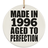 28th Birthday Made In 1996 Aged to Perfection - Circle Ornament