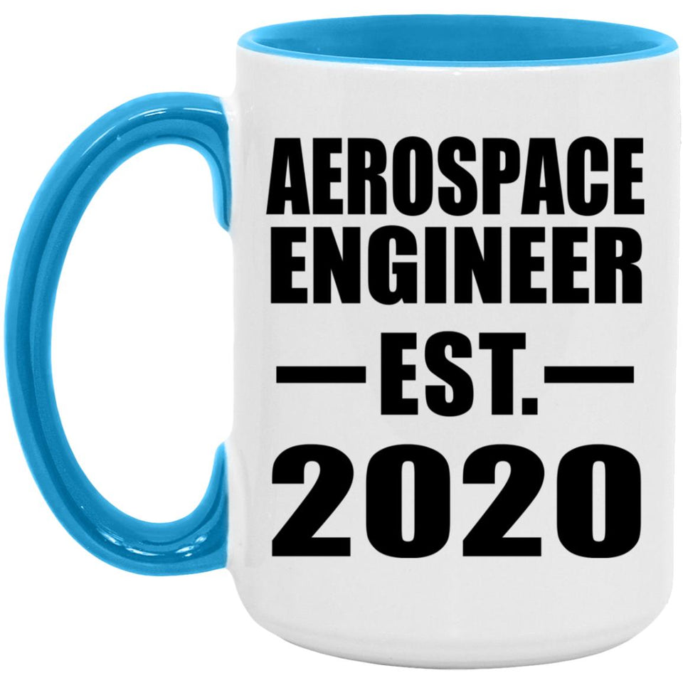 Aerospace Engineer Established EST. 2020 - 15oz Accent Mug Blue