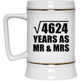 68th Anniversary Square Root of 4624 Years As Mr & Mrs - Beer Stein