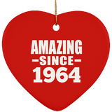 60th Birthday Amazing Since 1964 - Heart Ornament