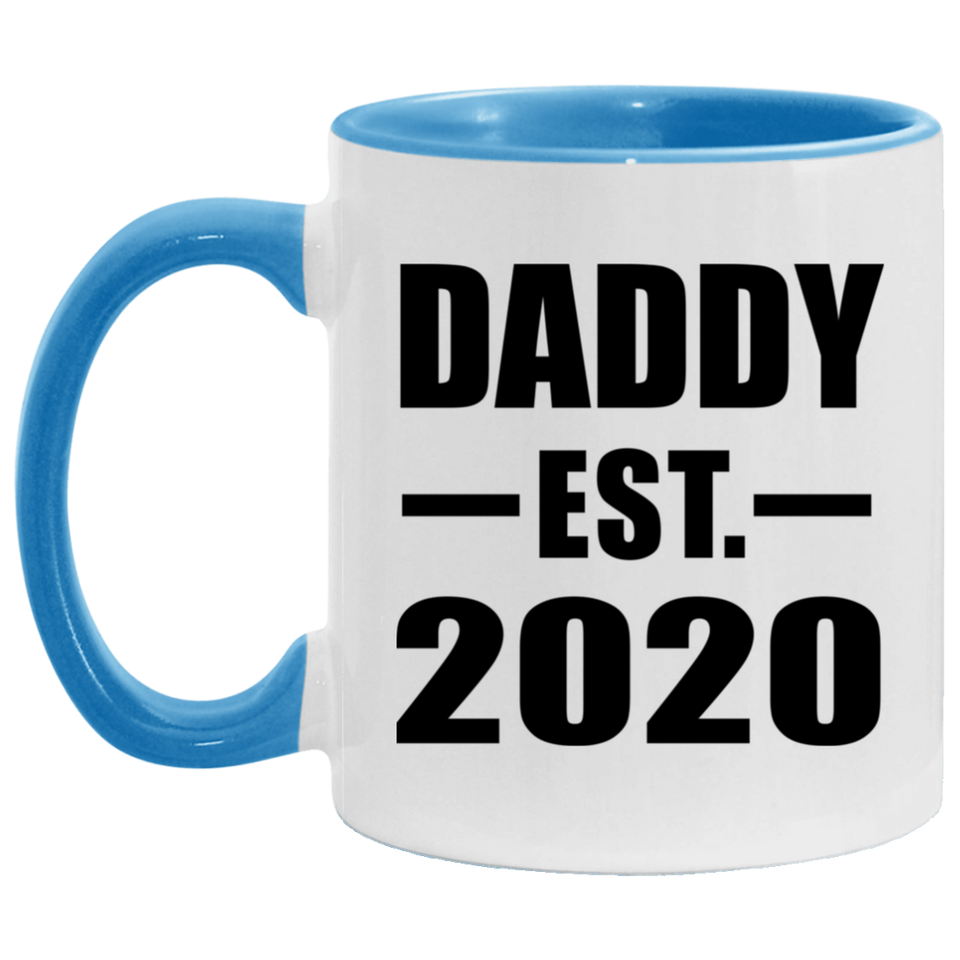 Daddy Established EST. 2020 - 11oz Accent Mug Blue