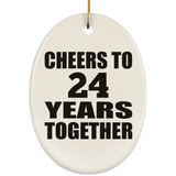 24th Anniversary Cheers To 24 Years Together - Oval Ornament