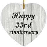 Happy 33rd Anniversary - Heart Ornament F