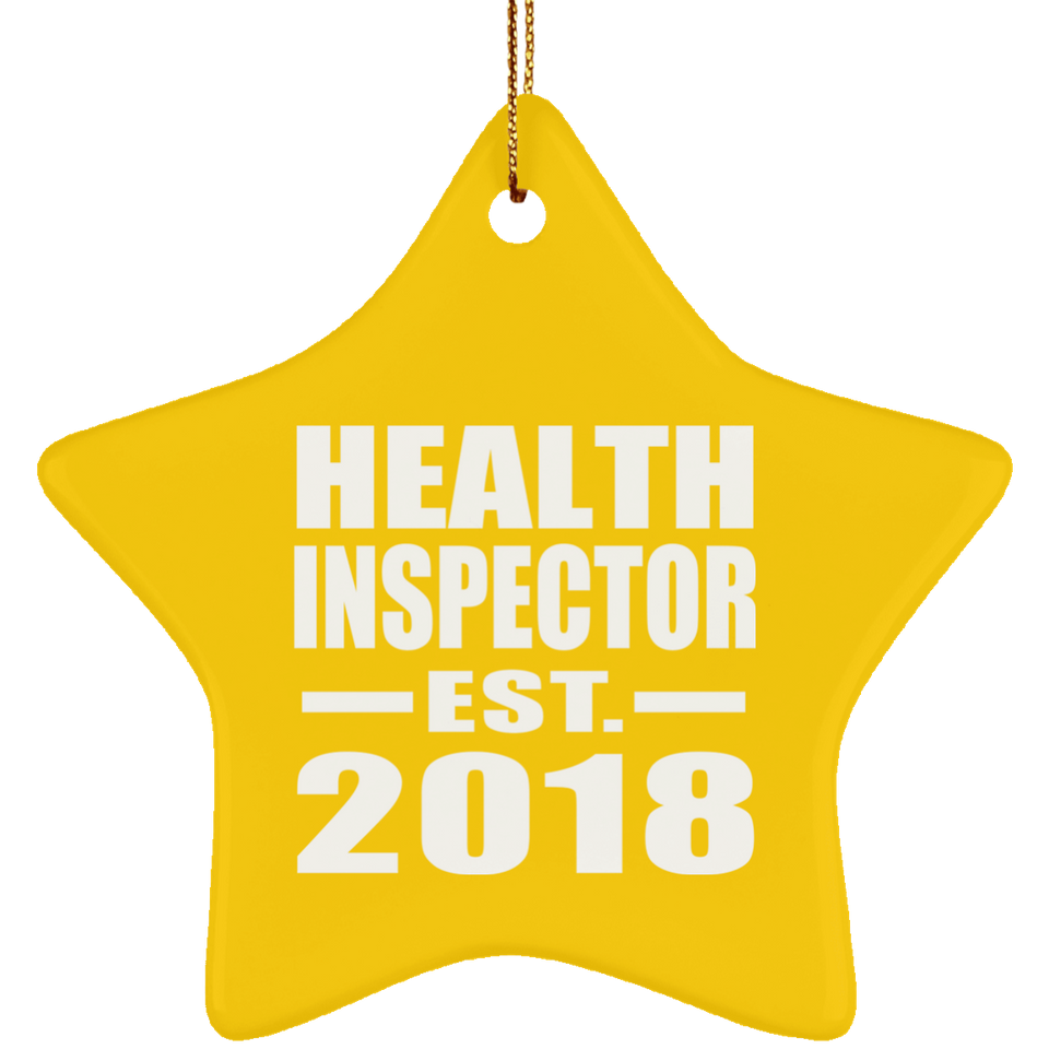Health Inspector Established EST. 2018 - Star Ornament