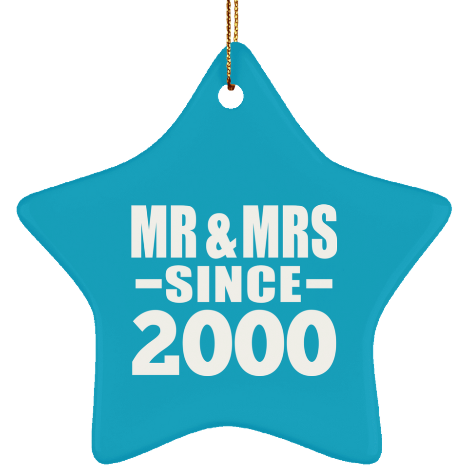 24th Anniversary Mr & Mrs Since 2000 - Star Ornament