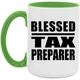 Blessed Tax Preparer - 15oz Accent Mug Green