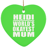 Heidi World's Okayest Mum - Heart Ornament