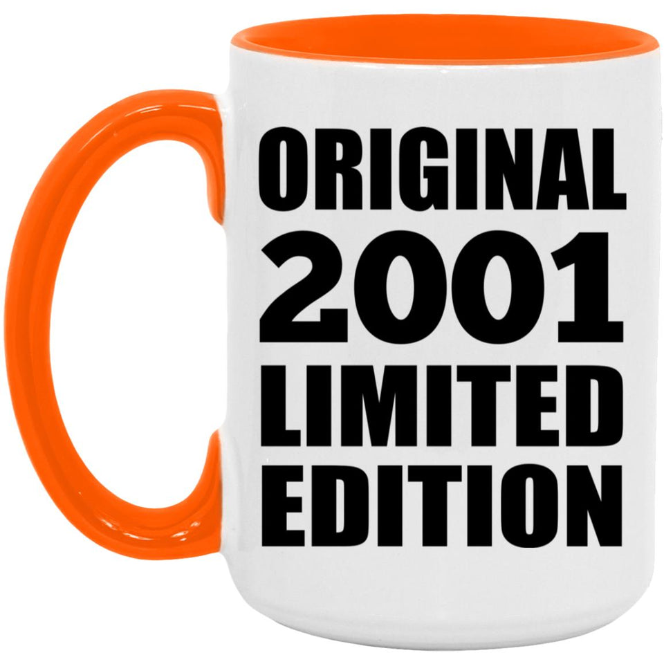 23rd Birthday Original 2001 Limited Edition - 15oz Accent Mug Orange