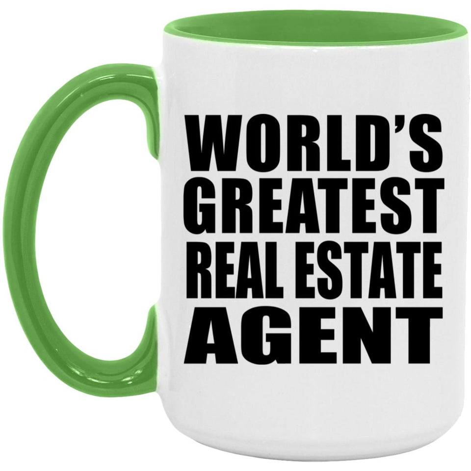 World's Greatest Real Estate Agent - 15oz Accent Mug Green