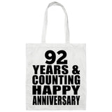 Happy 92nd Anniversary 92 Years & Counting - Tote Bag White