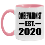 Conservationist Established EST. 2020 - 11oz Accent Mug Pink
