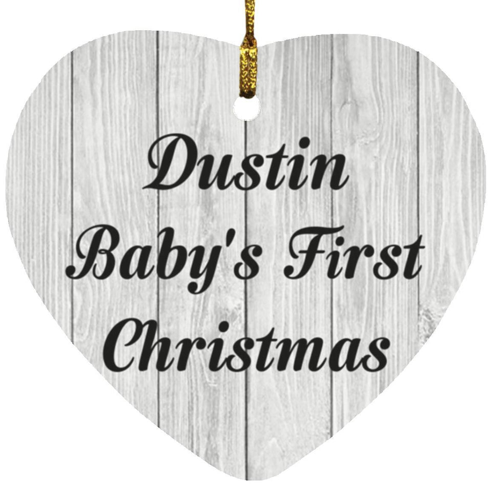 Dustin Baby's First Christmas - Heart Ornament F
