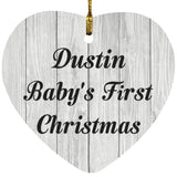 Dustin Baby's First Christmas - Heart Ornament F