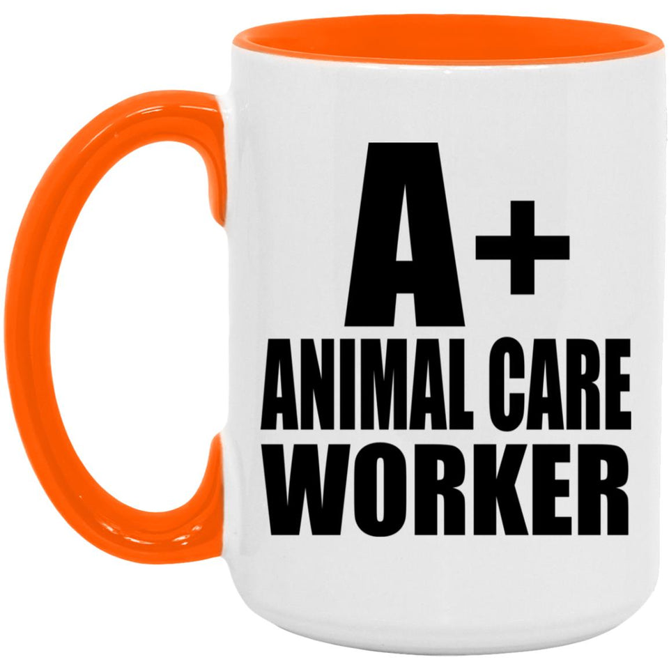 A+ Animal Care Worker - 15oz Accent Mug Orange