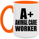 A+ Animal Care Worker - 15oz Accent Mug Orange