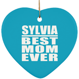 Sylvia Best Mom Ever - Heart Ornament