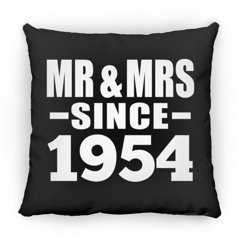70th Anniversary Mr & Mrs Since 1954 - Throw Pillow Black