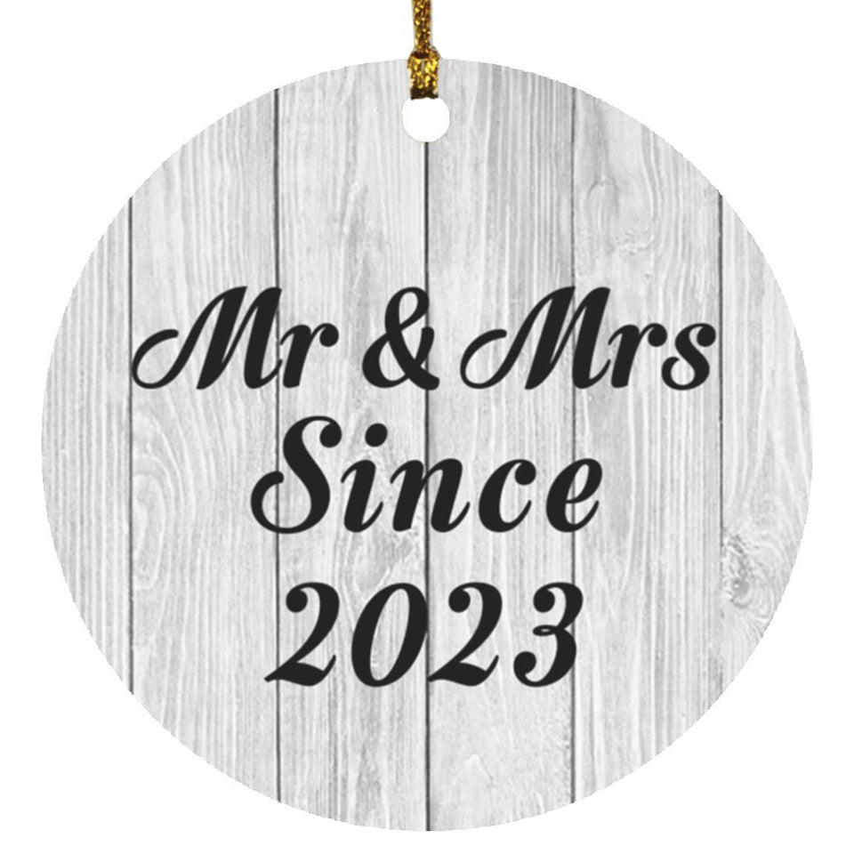 1st Anniversary Mr & Mrs Since 2023 - Circle Ornament F