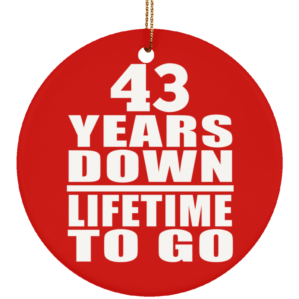43rd Anniversary 43 Years Down Lifetime To Go - Circle Ornament