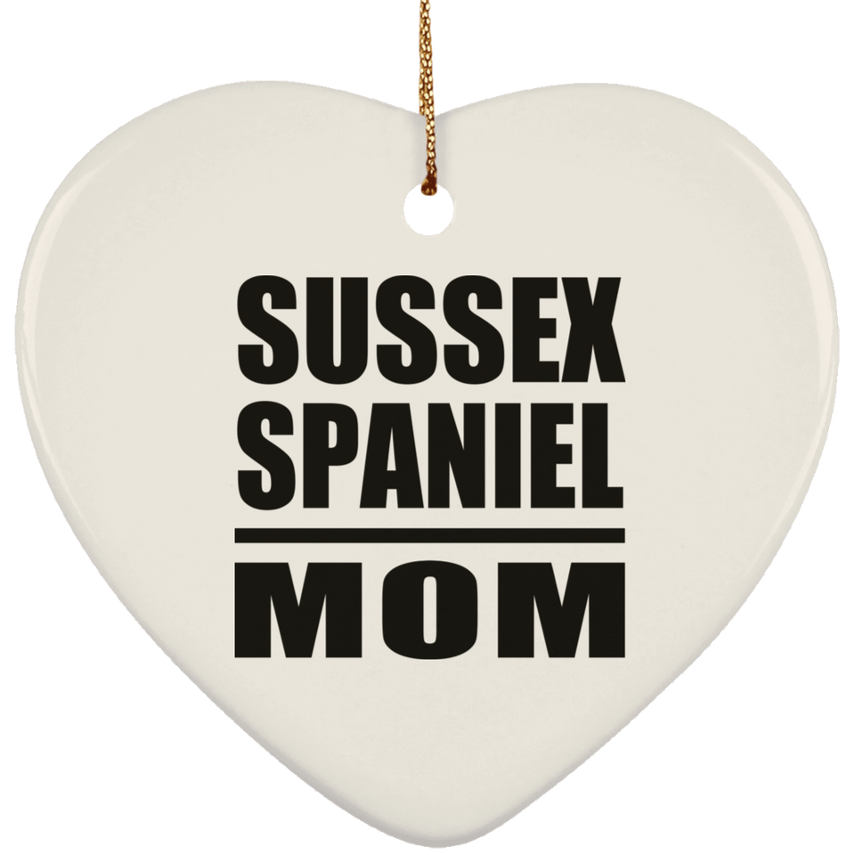 Sussex Spaniel Mom - Heart Ornament