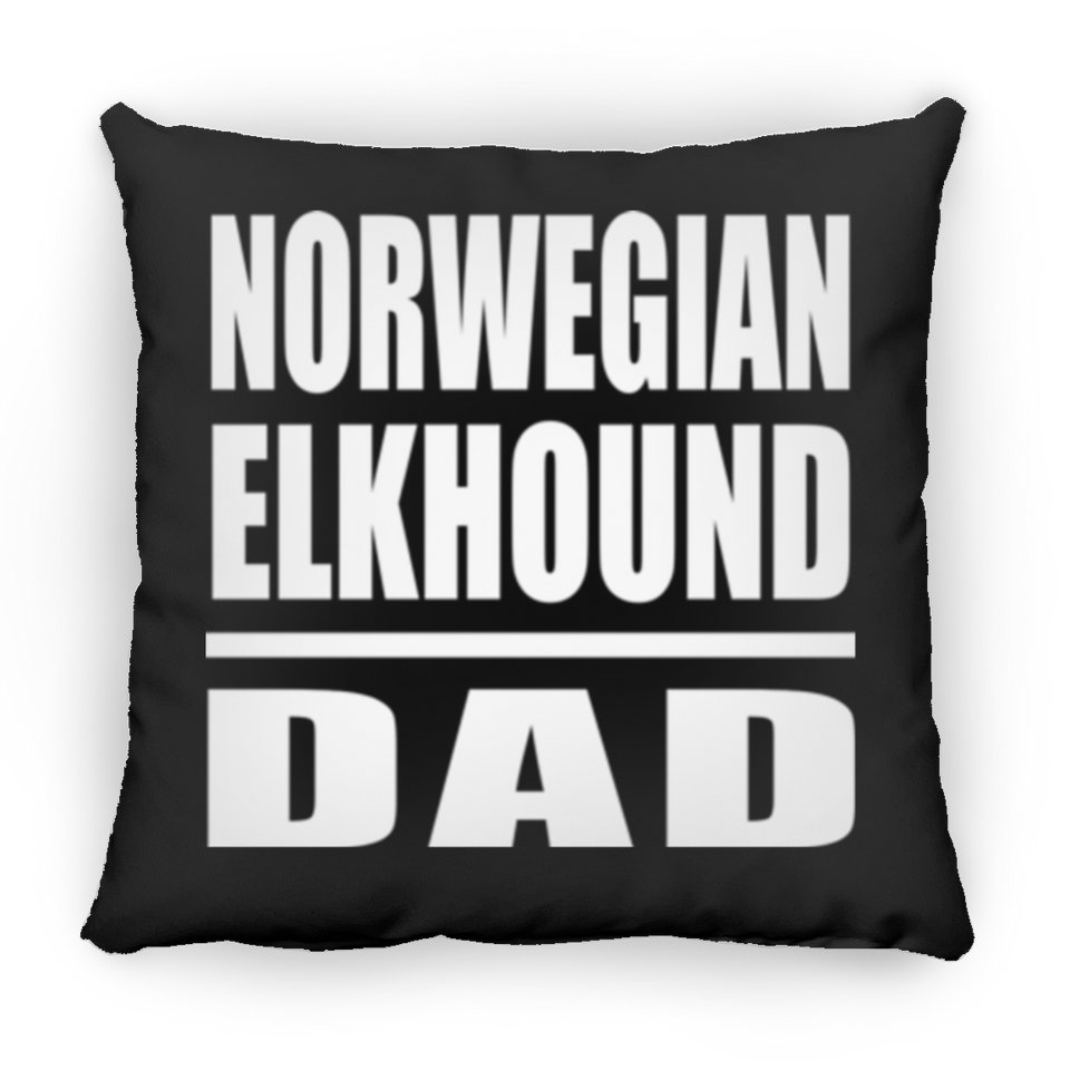Norwegian Elkhound Dad - Throw Pillow Black