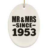 71st Anniversary Mr & Mrs Since 1953 - Oval Ornament