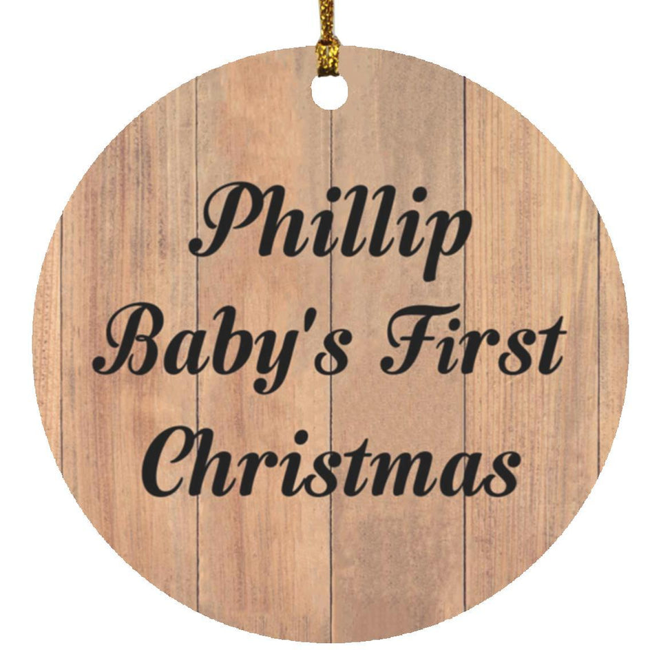 Phillip Baby's First Christmas - Circle Ornament C