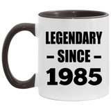 39th Birthday Legendary Since 1985 - 11oz Accent Mug Black