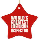 World's Greatest Construction Inspector - Star Ornament
