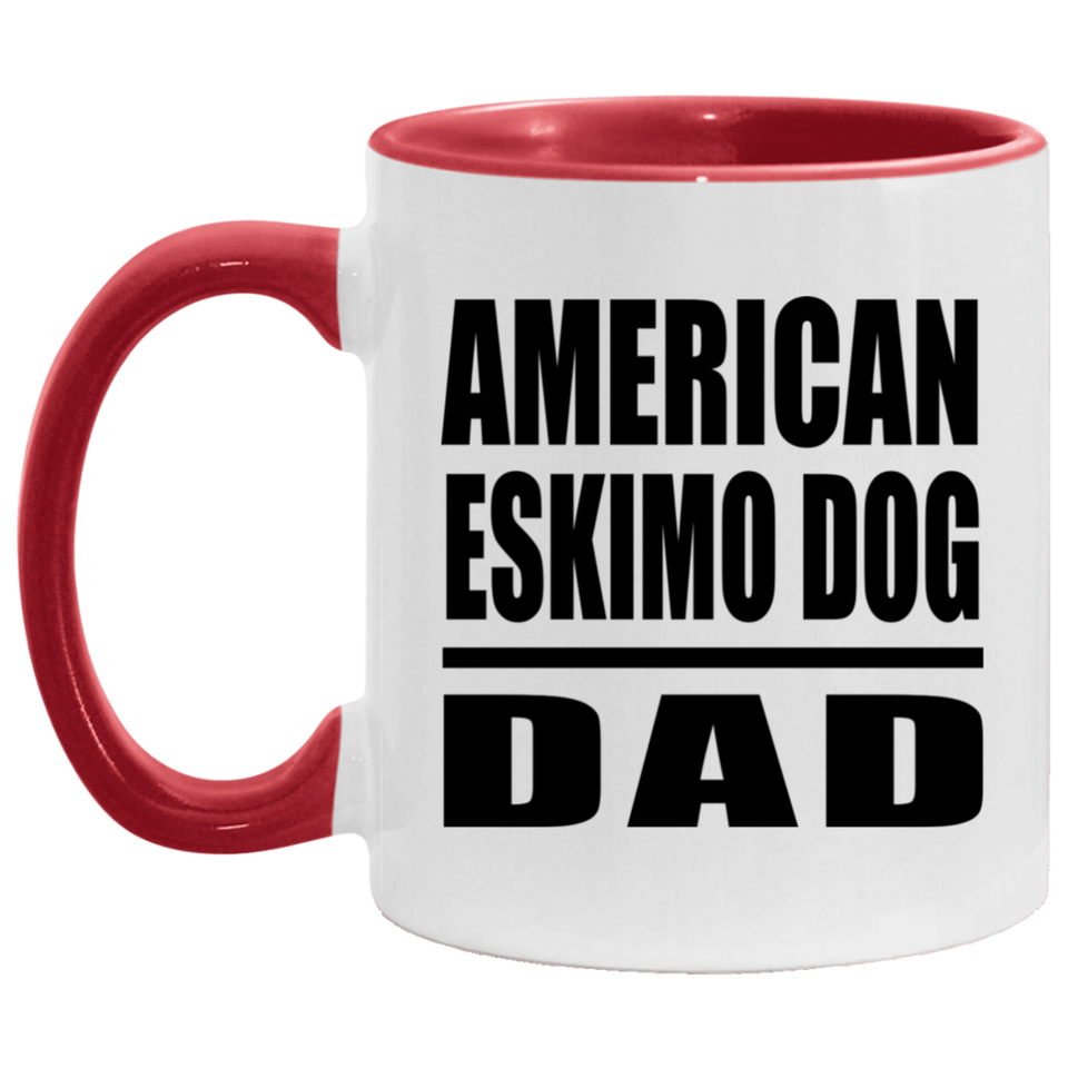 American Eskimo Dog Dad - 11oz Accent Mug Red