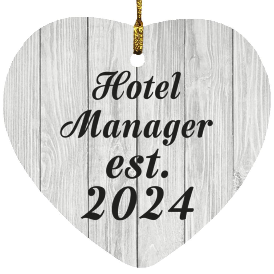 Hotel Manager Established Est. 2024 - Heart Ornament F