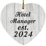 Hotel Manager Established Est. 2024 - Heart Ornament F