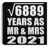 83rd Anniversary Square Root of 6889 Years As Mr & Mrs 2021 - Canvas Square