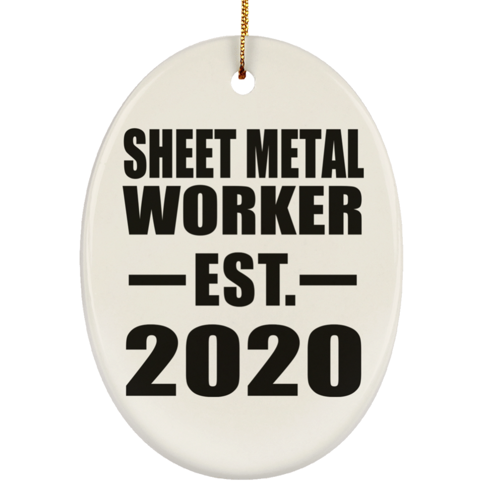 Sheet Metal Worker Established EST. 2020 - Oval Ornament