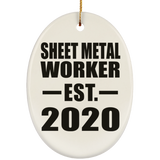 Sheet Metal Worker Established EST. 2020 - Oval Ornament
