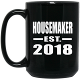 Housemaker Established EST. 2018 - 15 Oz Coffee Mug Black